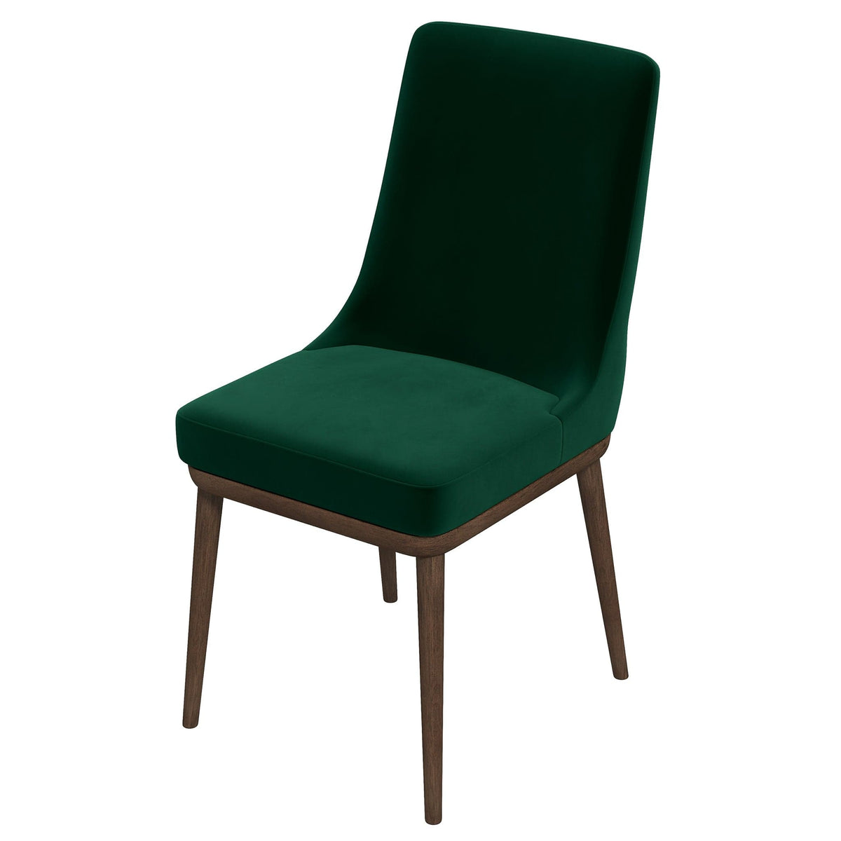 THE FURNITURE CO. Luxury Green Velvet Solid Wood Dining Chairs for Elegant Dining Spaces