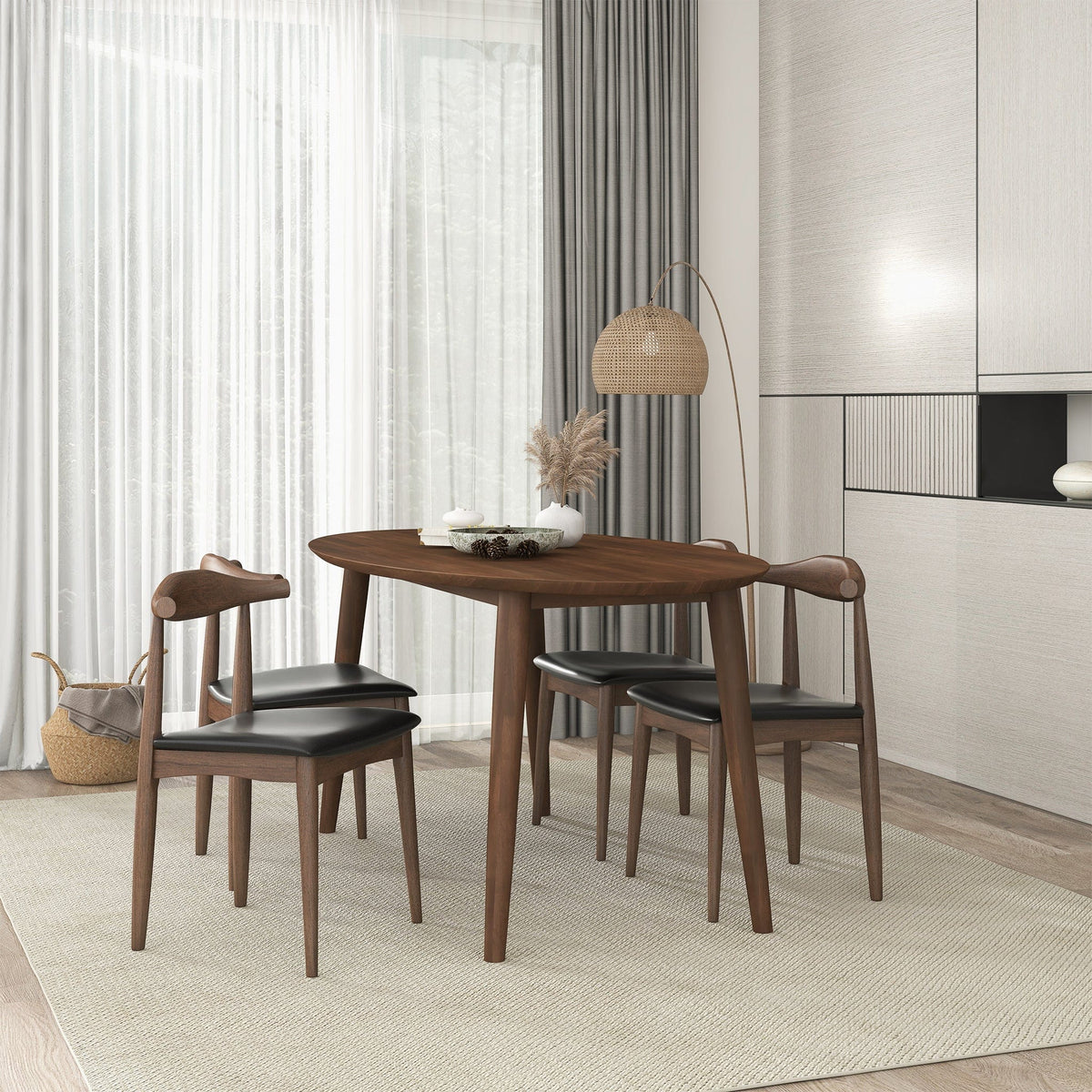 THE FURNITURE CO. Luxury Grey Fabric Dining Chairs for Elegant Dining Spaces