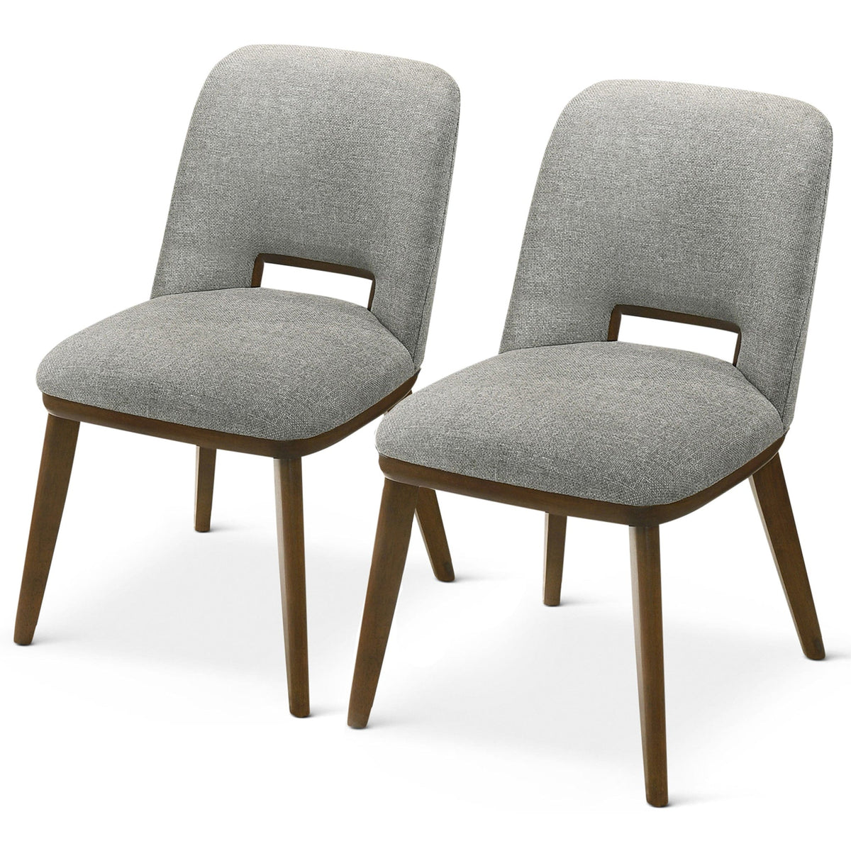 THE FURNITURE CO. Luxury Light Grey Fabric Dining Chairs for Dining Spaces