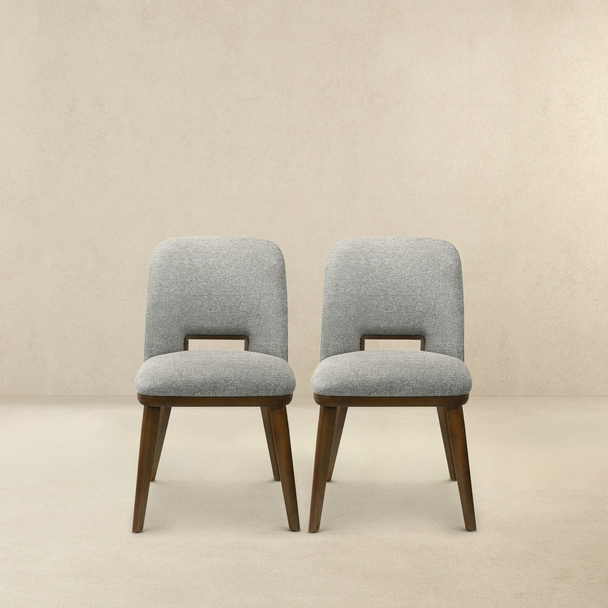 THE FURNITURE CO. Luxury Light Grey Fabric Dining Chairs for Dining Spaces