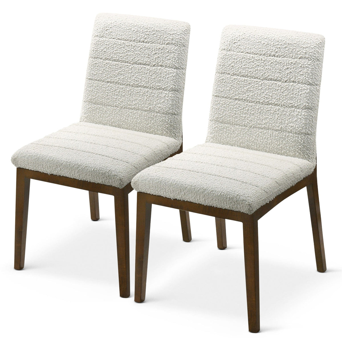 THE FURNITURE CO. Luxury White Boucle Dining Chairs for Elegant Dining Spaces