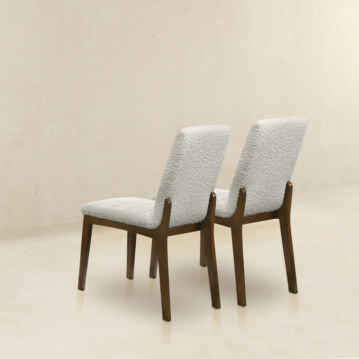 THE FURNITURE CO. Luxury White Boucle Dining Chairs for Elegant Dining Spaces