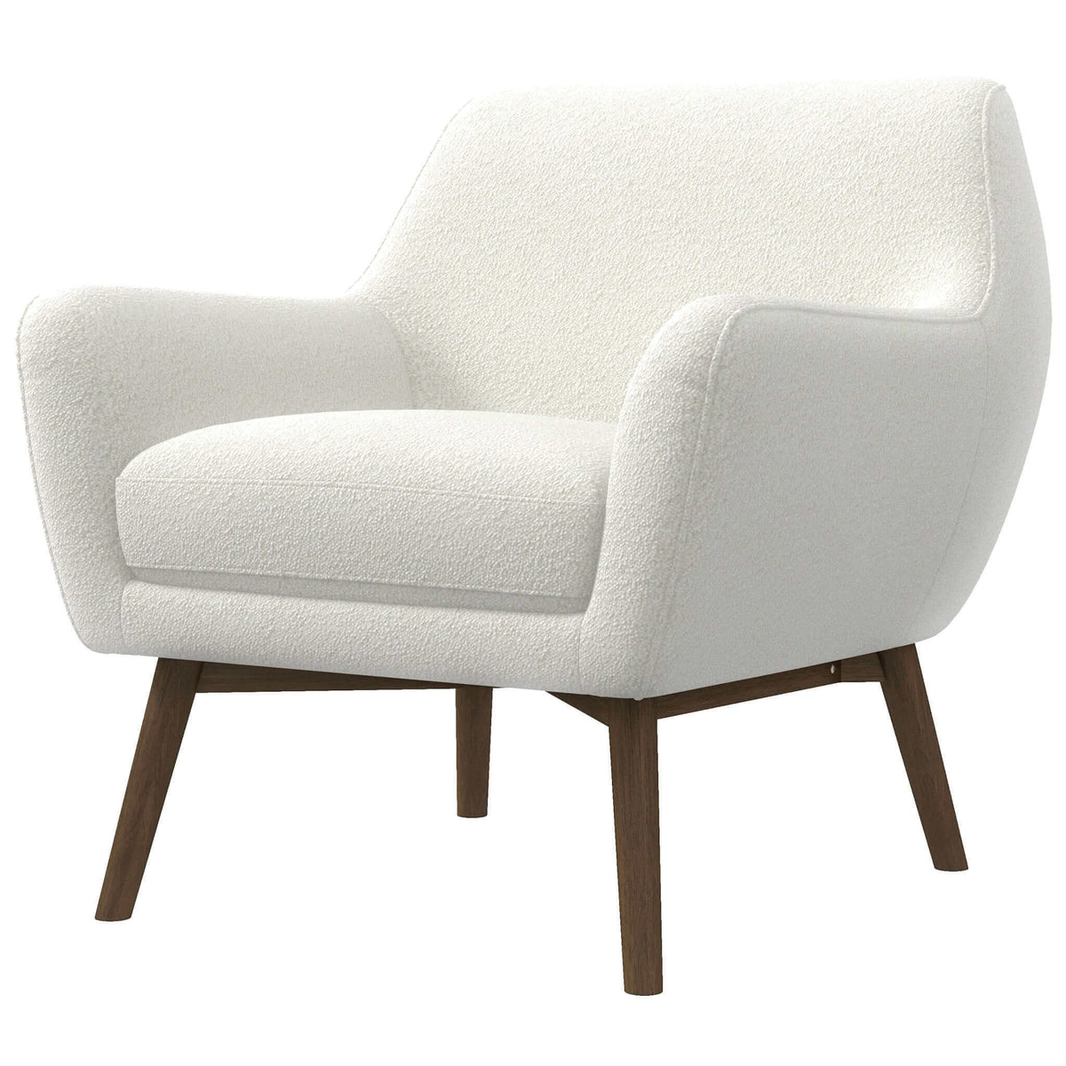THE FURNITURE CO. Luxury White Boucle Lounge Chair for Elegant Living Spaces