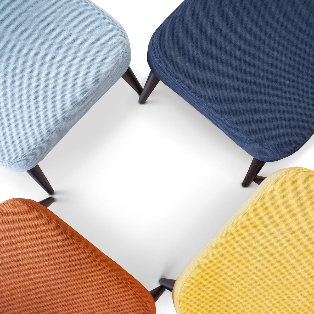 THE FURNITURE CO. Luxury Yellow Fabric Dining Chairs for Stylish Dining Spaces