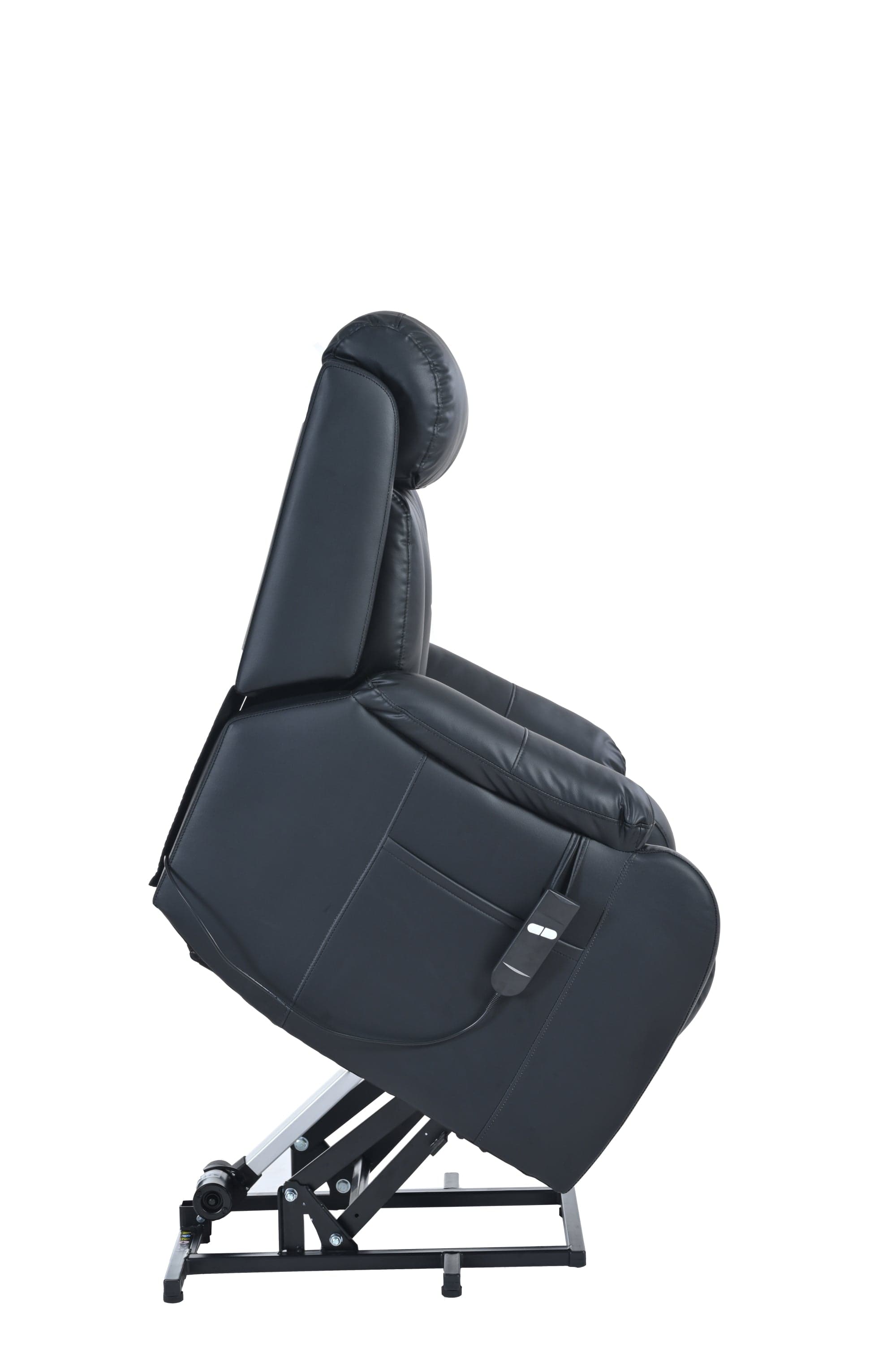 THE FURNITURE CO. Power Lift Recliner Black Electric Power Lift Recliner Chair With Remote Control