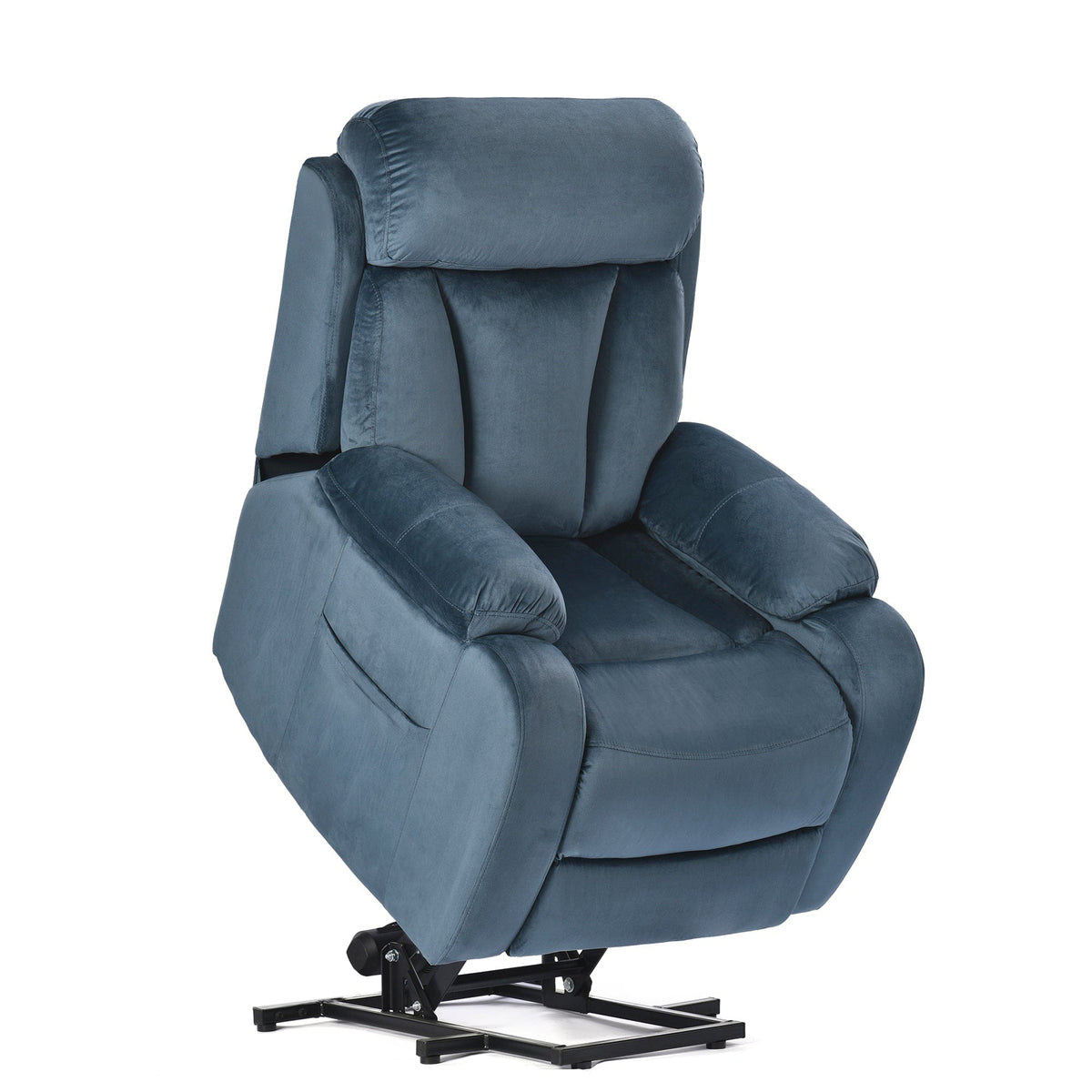 THE FURNITURE CO. Power Lift Recliner Power Lift Recliner Chair In Navy Blue - Electric Sofa with Remote Control