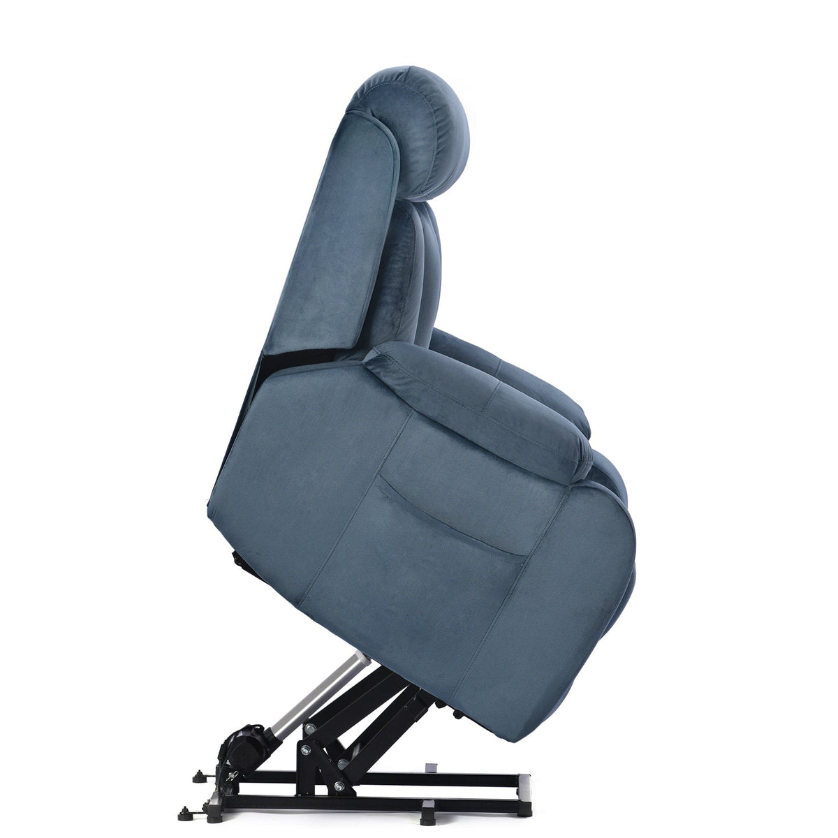 THE FURNITURE CO. Power Lift Recliner Power Lift Recliner Chair In Navy Blue - Electric Sofa with Remote Control
