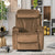 THE FURNITURE CO. Power Lift Recliner Velvet Brown Power Recliner Chair with Remote Control