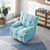 THE FURNITURE CO. Power Recliner Cyan Velvet Convertible Recliner Sofa Chair With Phone Holder