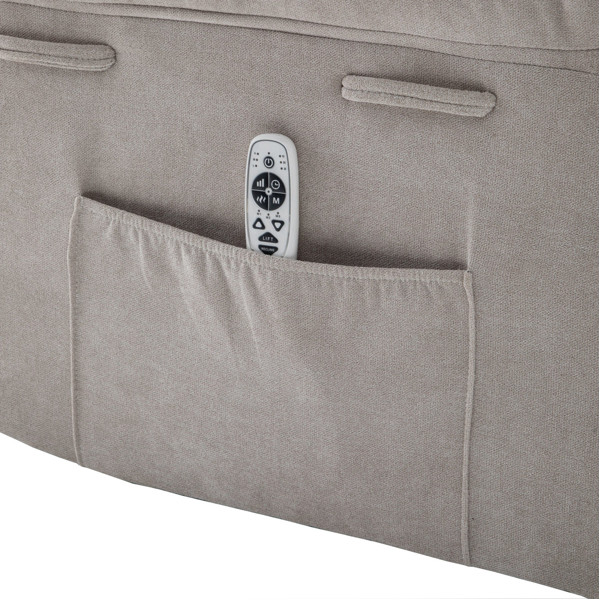 THE FURNITURE CO. Power Recliner Power Recliner Chair with Adjustable Massage Function - Velvet Electric Armchair With Heating System &amp; Side Pockets