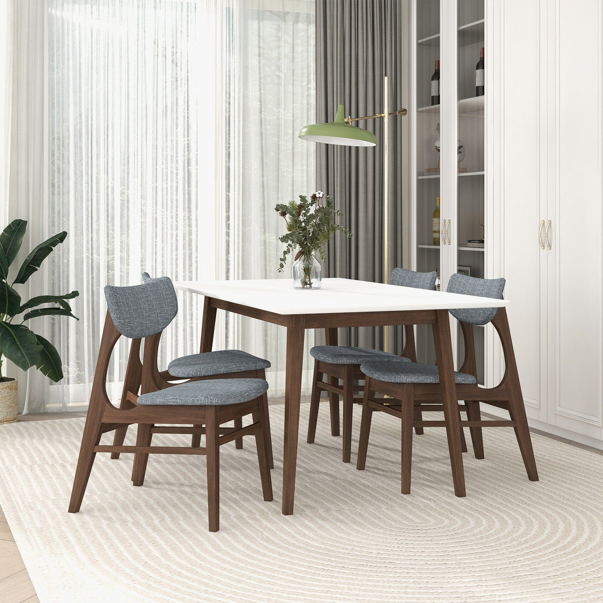 THE FURNITURE CO. Premium Dark Grey Dining Chairs for Elegant Dining Spaces.