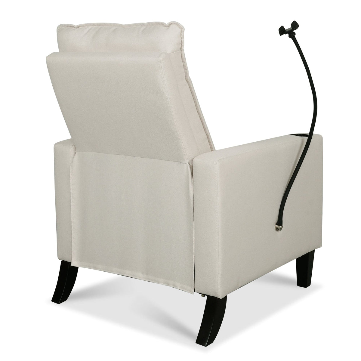 THE FURNITURE CO. Recliner Chair Beige Adjustable Recliner Sofa with Mobile Phone &amp; Cup Holder