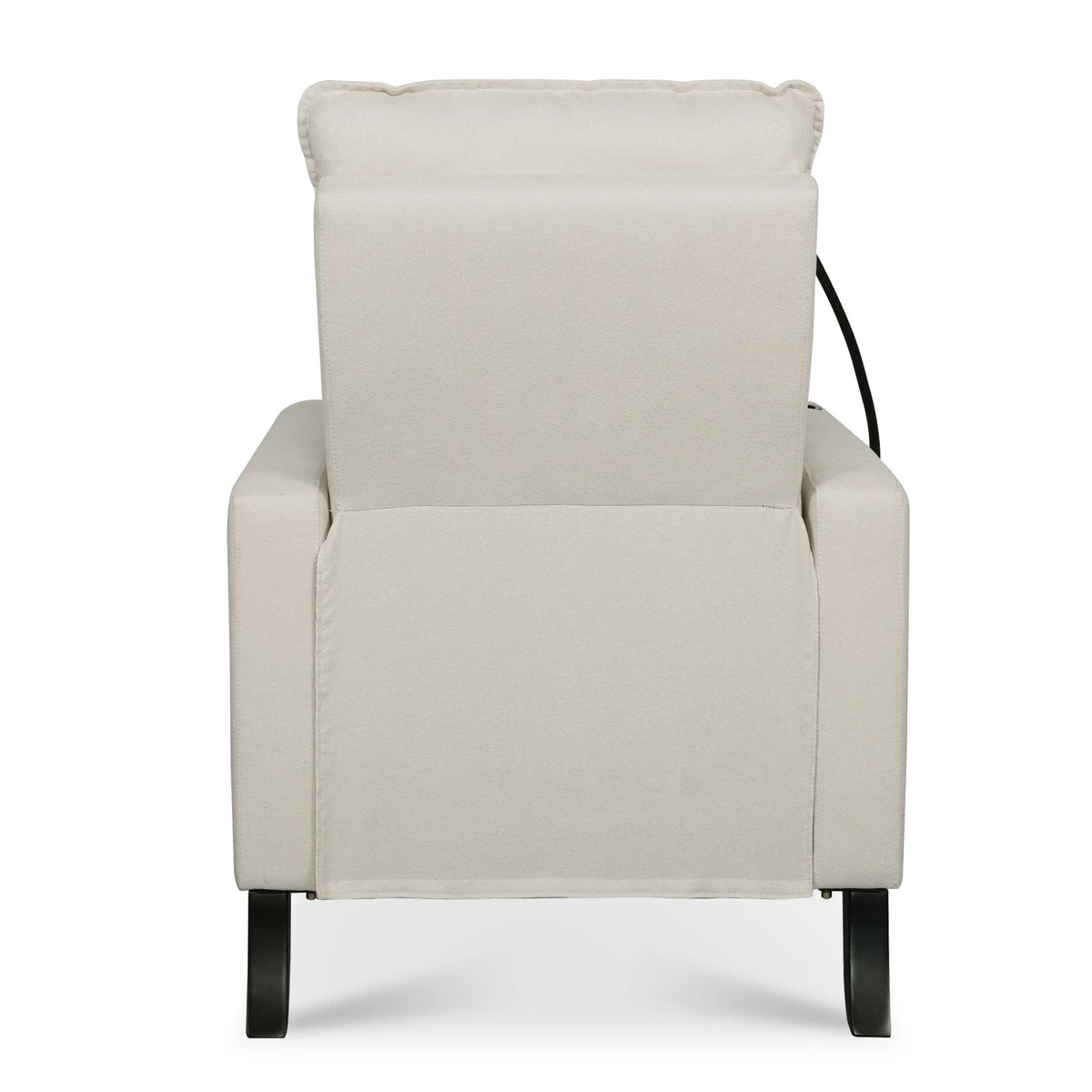 THE FURNITURE CO. Recliner Chair Beige Adjustable Recliner Sofa with Mobile Phone &amp; Cup Holder