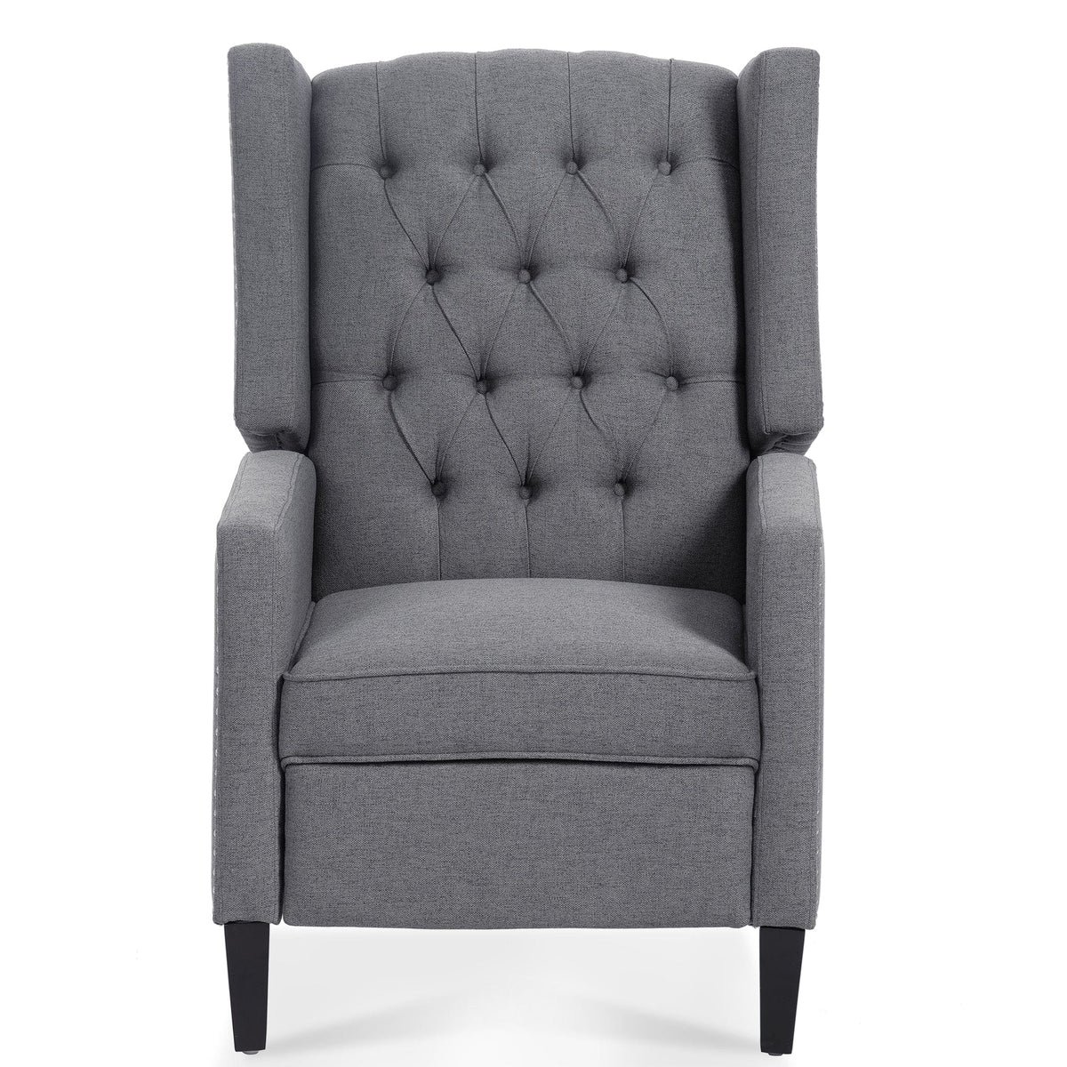 THE FURNITURE CO. Recliner Chair Gray Fabric Accent Recliner Chair