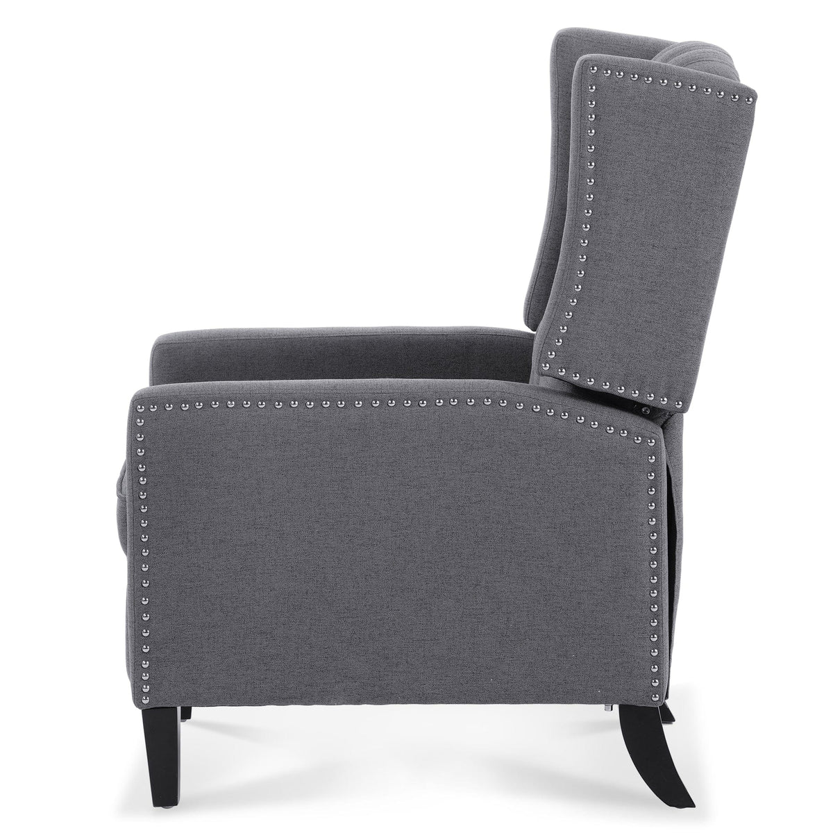 THE FURNITURE CO. Recliner Chair Gray Fabric Accent Recliner Chair