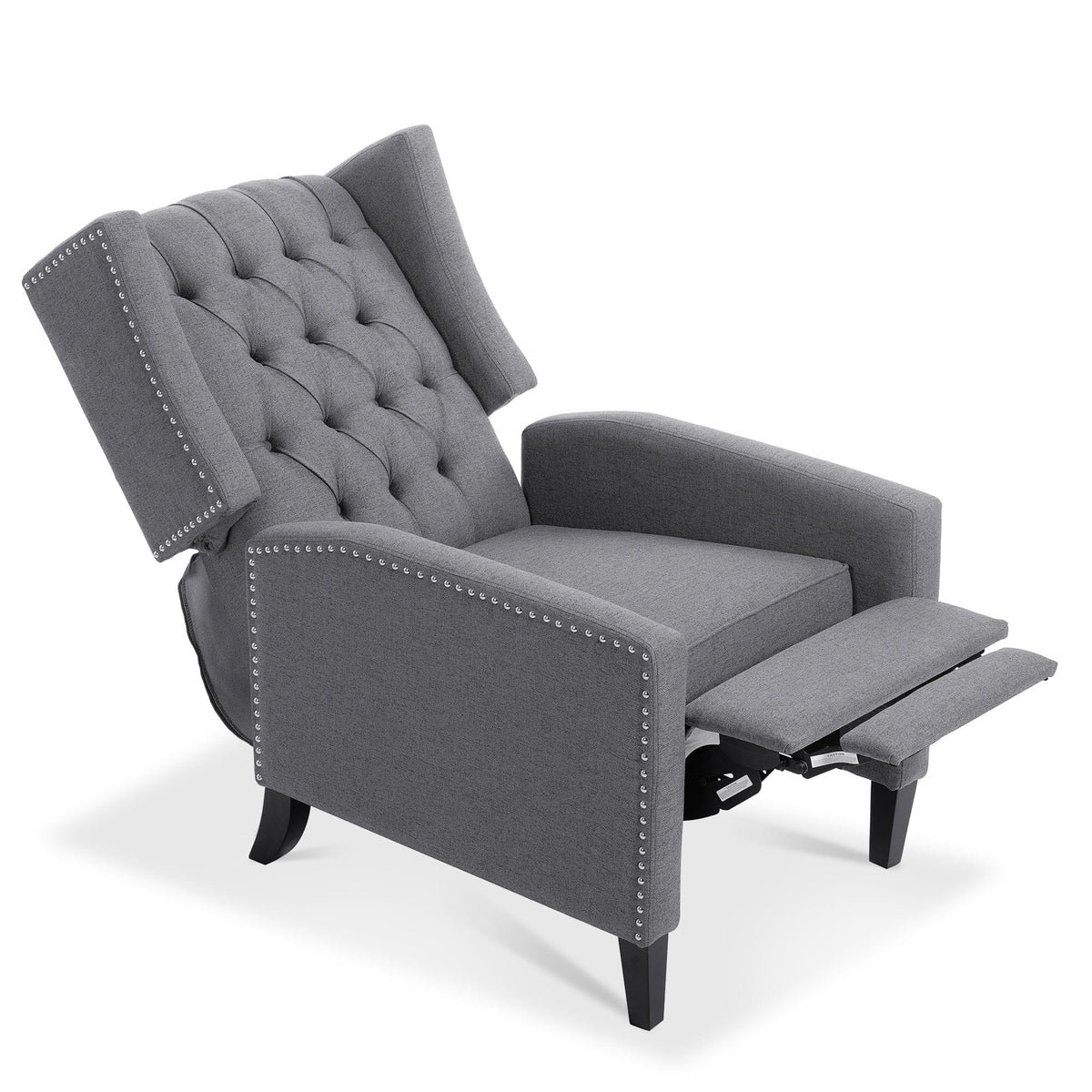 THE FURNITURE CO. Recliner Chair Gray Fabric Accent Recliner Chair