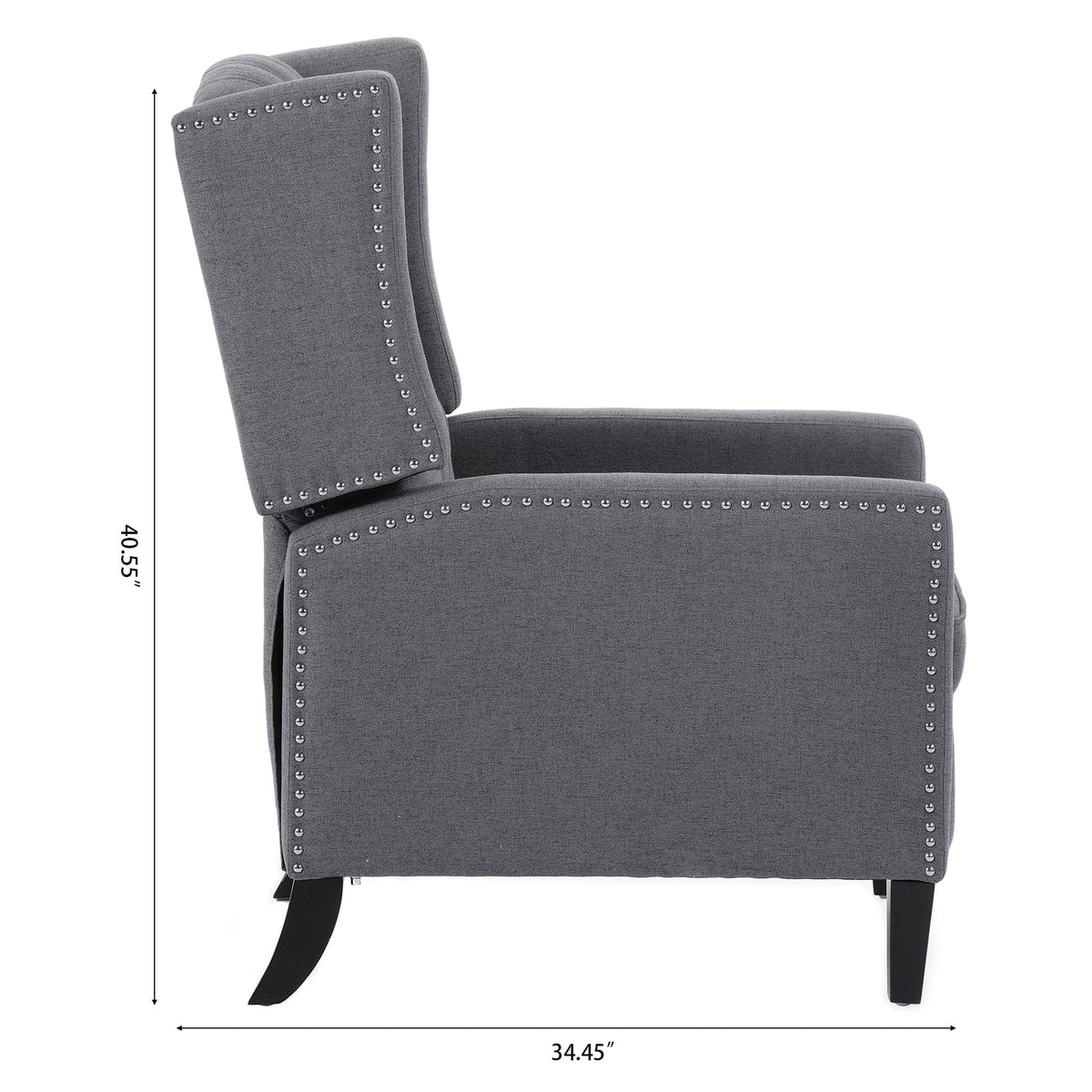 THE FURNITURE CO. Recliner Chair Gray Fabric Accent Recliner Chair