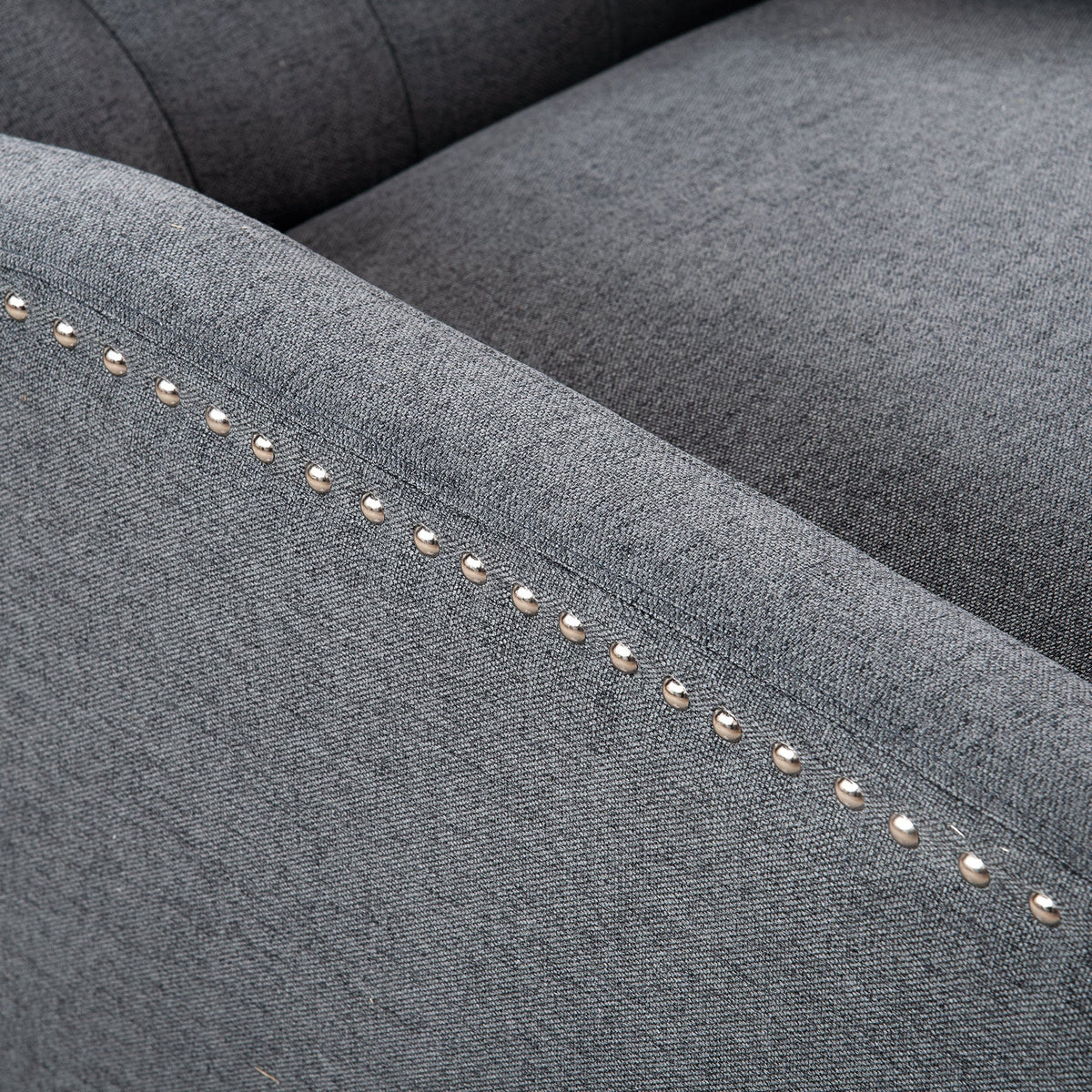 THE FURNITURE CO. Recliner Chair Gray Fabric Accent Recliner Chair