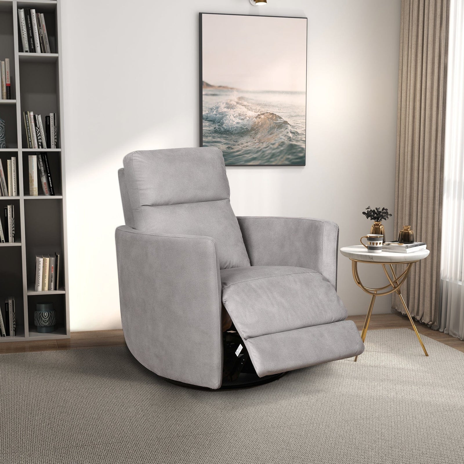 THE FURNITURE CO. Recliner Chair Luxury Linen Recliner Chair for Stylish Living Spaces