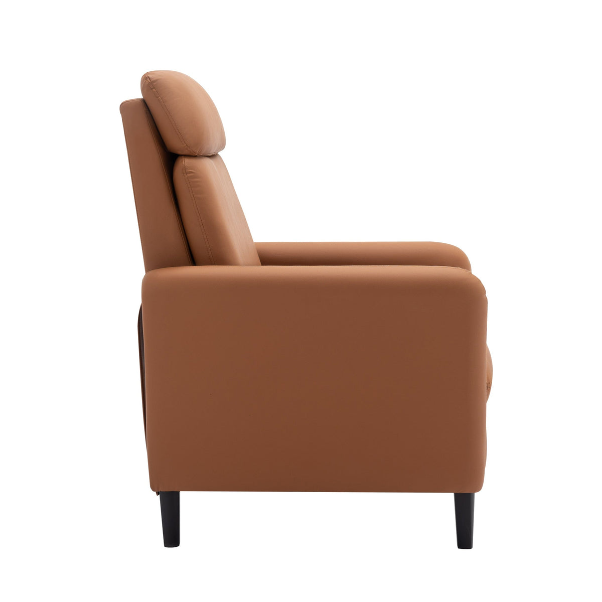 THE FURNITURE CO. Recliner Chair Modern Artistic Burnt Orange Faux Leather Recliner Chair