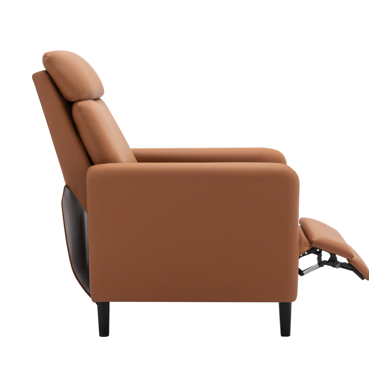 THE FURNITURE CO. Recliner Chair Modern Artistic Burnt Orange Faux Leather Recliner Chair