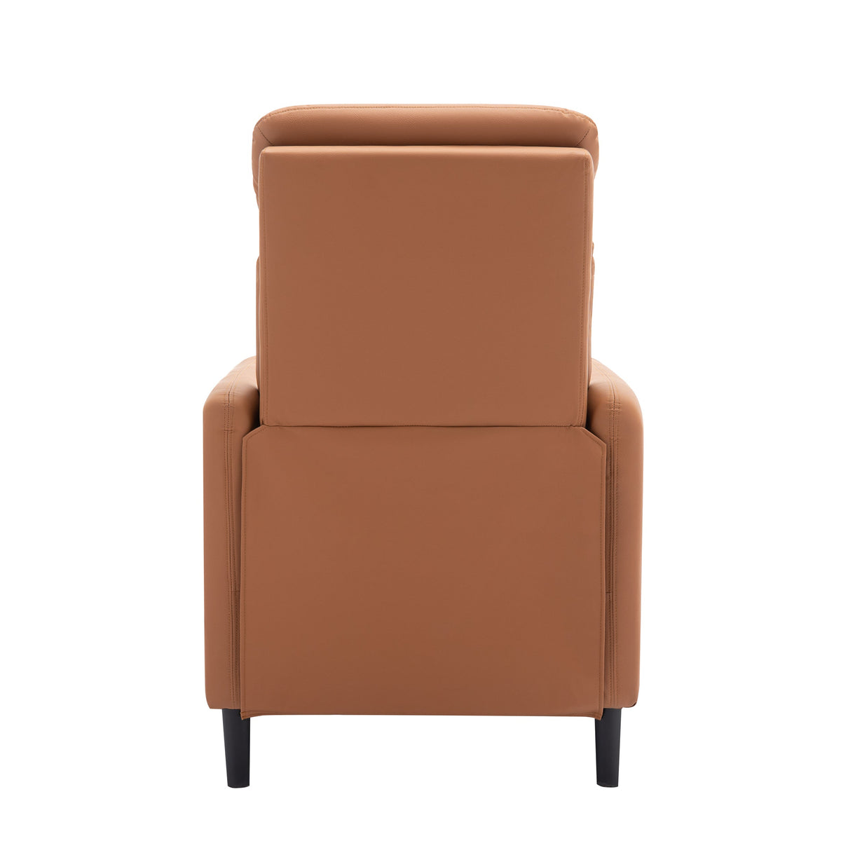 THE FURNITURE CO. Recliner Chair Modern Artistic Burnt Orange Faux Leather Recliner Chair