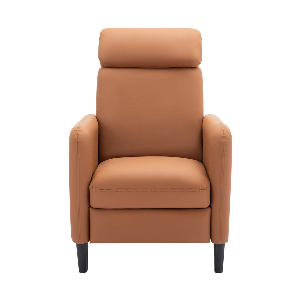 THE FURNITURE CO. Recliner Chair Modern Artistic Burnt Orange Faux Leather Recliner Chair