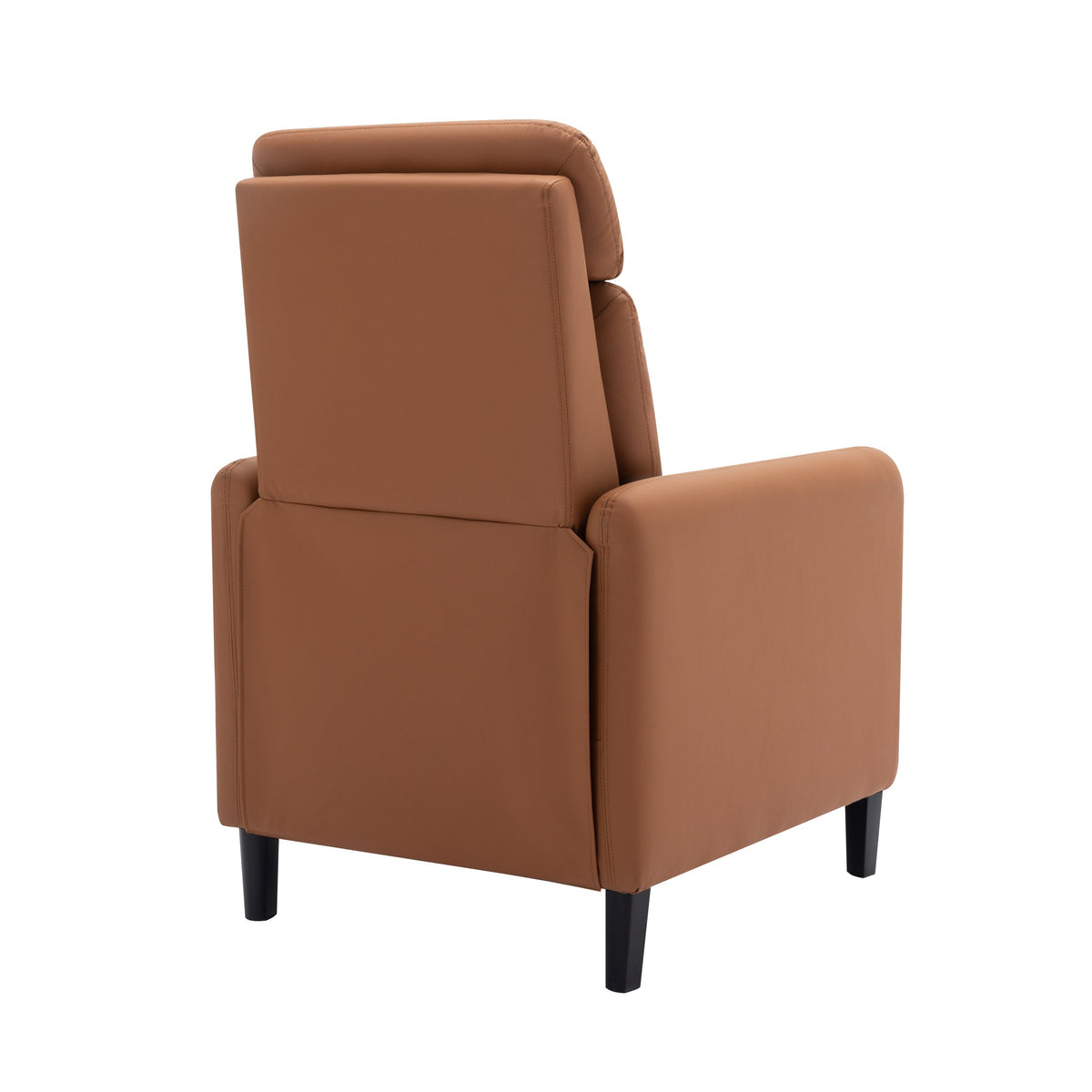 THE FURNITURE CO. Recliner Chair Modern Artistic Burnt Orange Faux Leather Recliner Chair