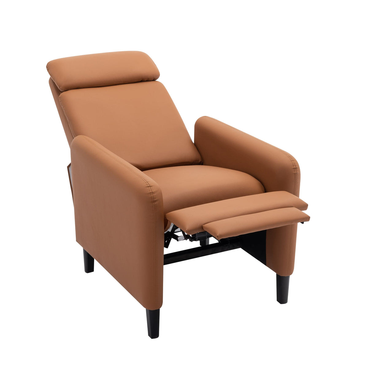 THE FURNITURE CO. Recliner Chair Modern Artistic Burnt Orange Faux Leather Recliner Chair