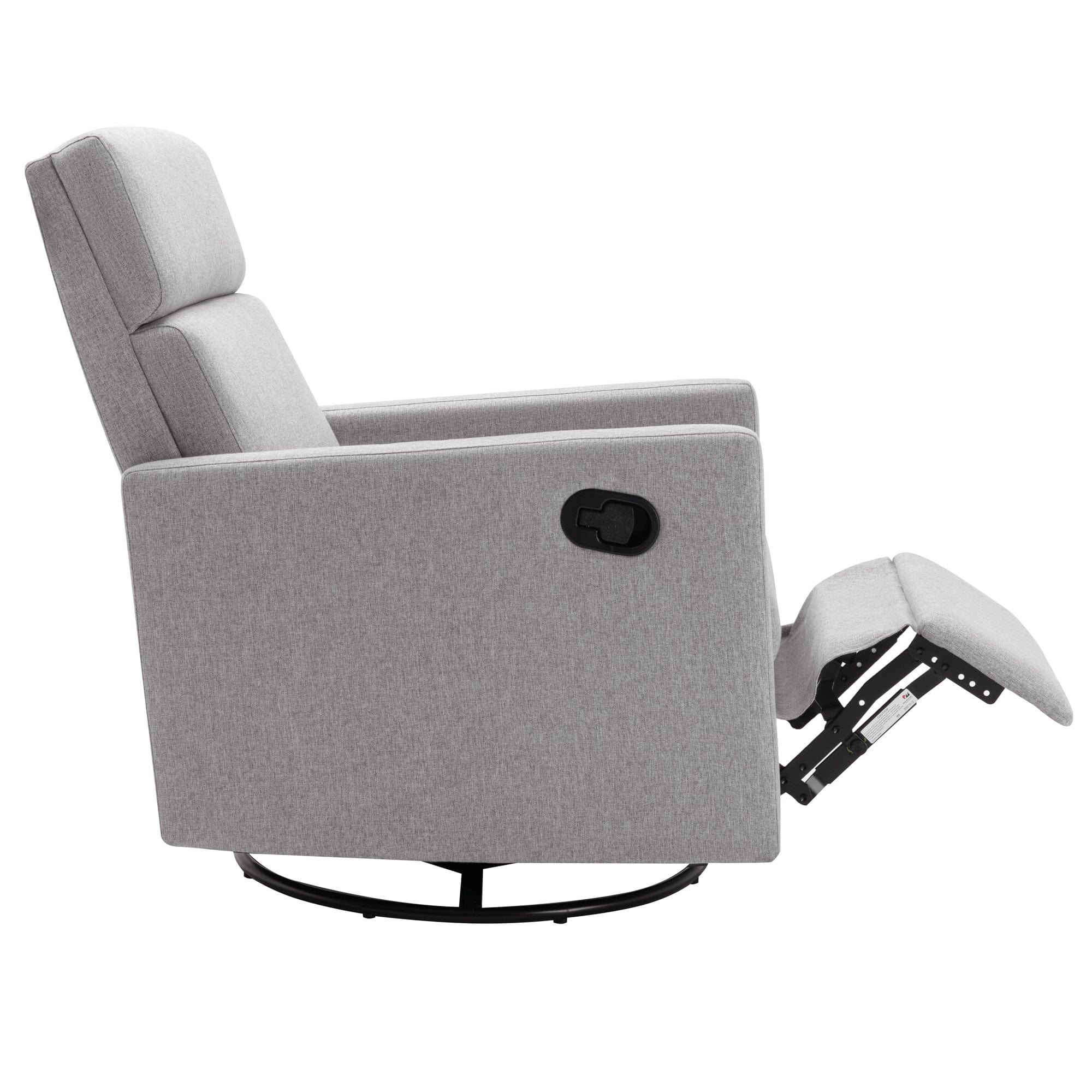 THE FURNITURE CO. Recliner Chair Modern Gray Upholstered Swivel Recliner Chair