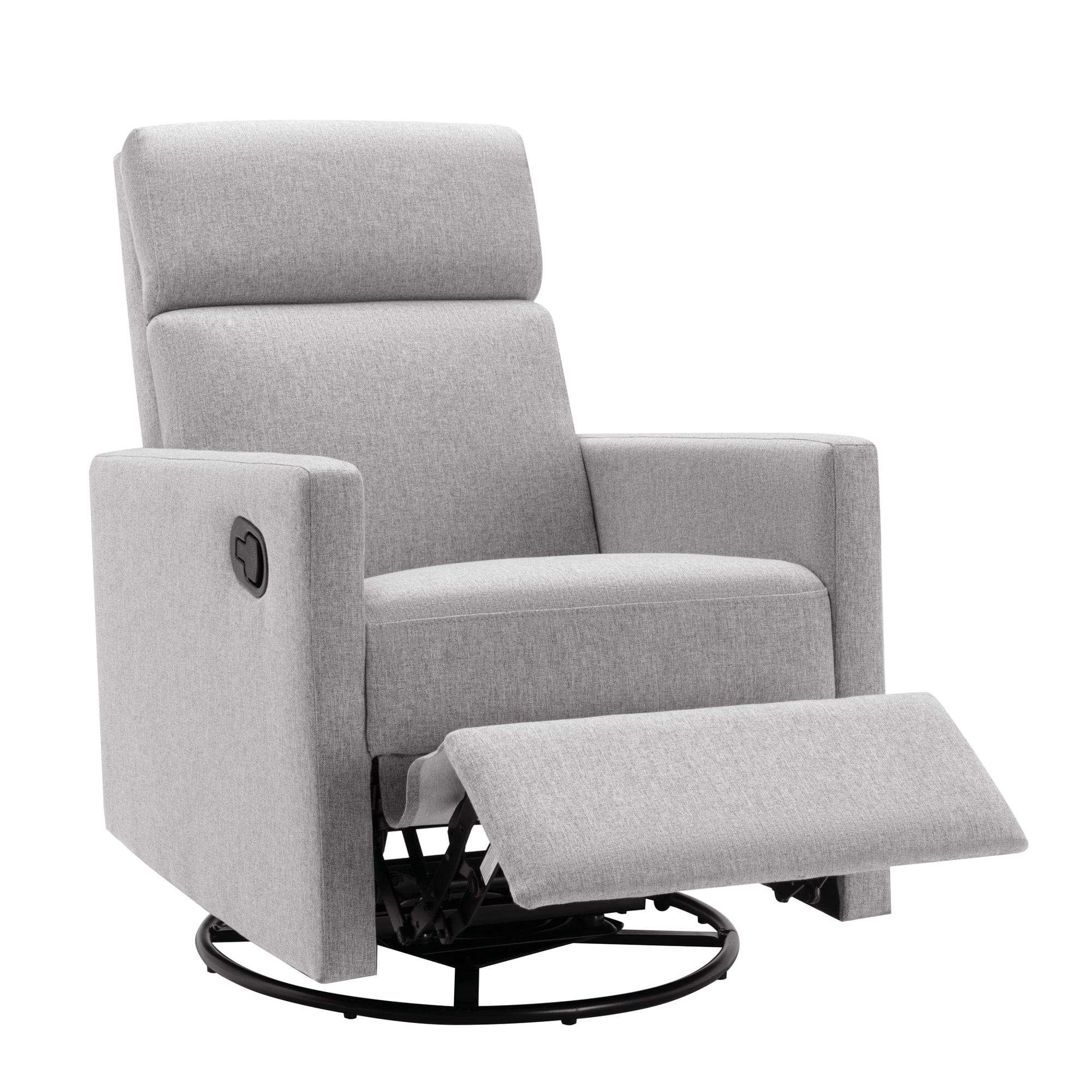 THE FURNITURE CO. Recliner Chair Modern Gray Upholstered Swivel Recliner Chair