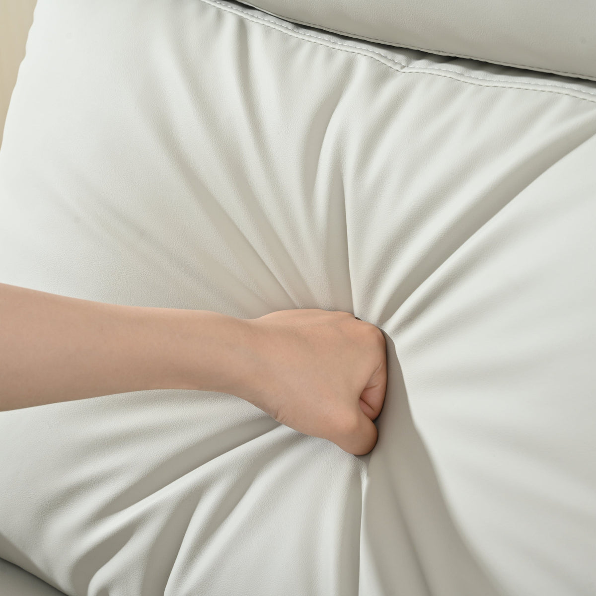 THE FURNITURE CO. Recliner Chair Rocking Recliner Chair - Comfortable Light Gray Upholstered Recliner for Living Spaces