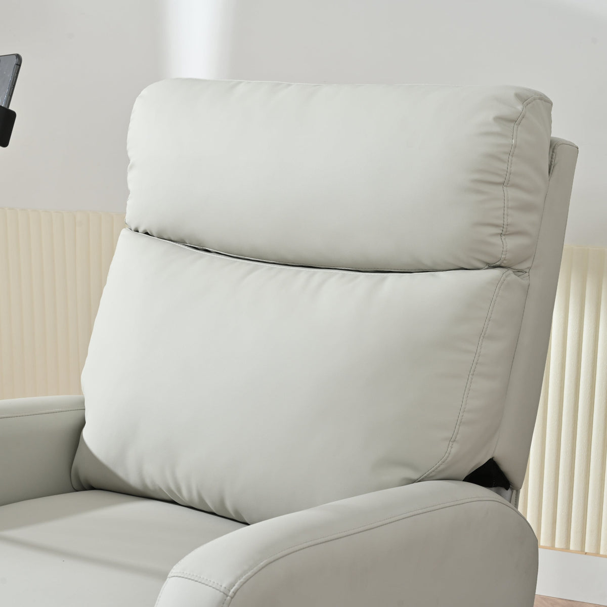 THE FURNITURE CO. Recliner Chair Rocking Recliner Chair - Comfortable Light Gray Upholstered Recliner for Living Spaces
