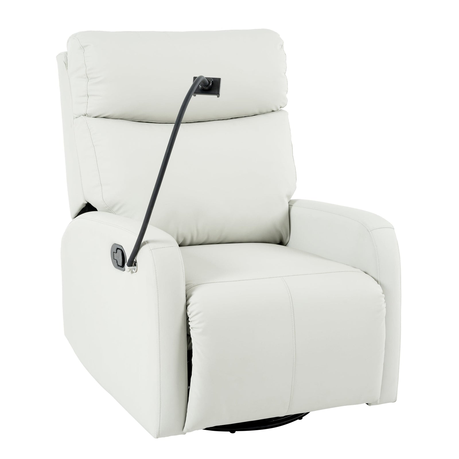 THE FURNITURE CO. Recliner Chair Rocking Recliner Chair - Comfortable Light Gray Upholstered Recliner for Living Spaces