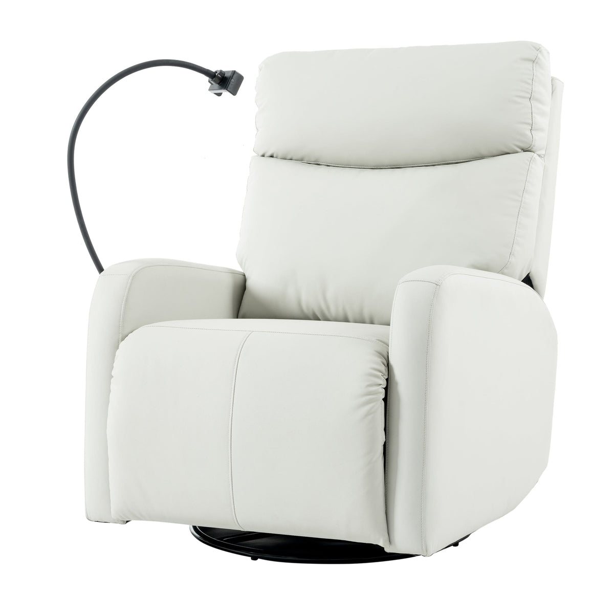 THE FURNITURE CO. Recliner Chair Rocking Recliner Chair - Comfortable Light Gray Upholstered Recliner for Living Spaces