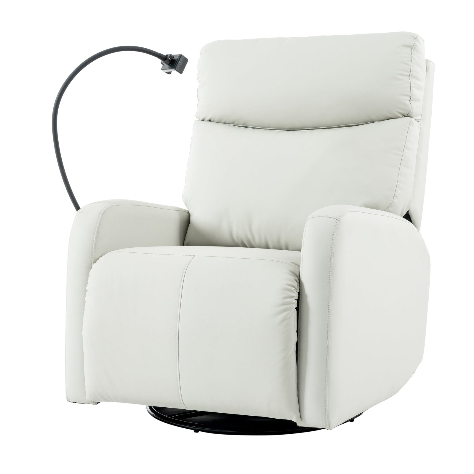 THE FURNITURE CO. Recliner Chair Rocking Recliner Chair - Comfortable Light Gray Upholstered Recliner for Living Spaces