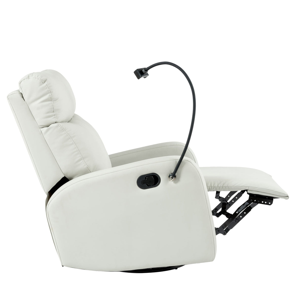 THE FURNITURE CO. Recliner Chair Rocking Recliner Chair - Comfortable Light Gray Upholstered Recliner for Living Spaces