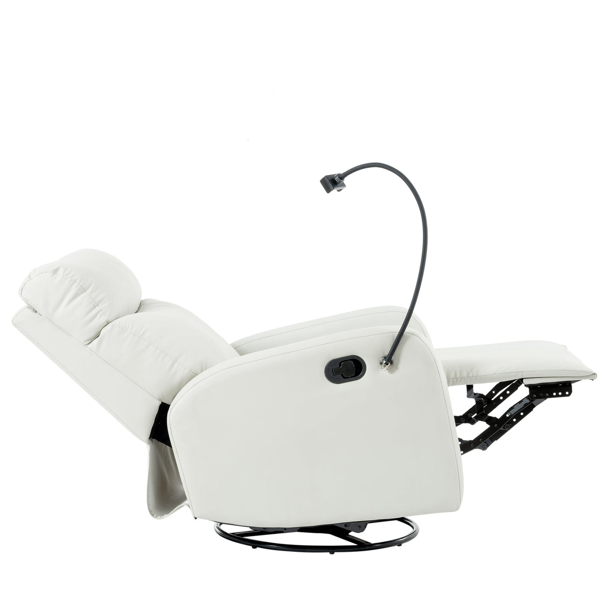 THE FURNITURE CO. Recliner Chair Rocking Recliner Chair - Comfortable Light Gray Upholstered Recliner for Living Spaces