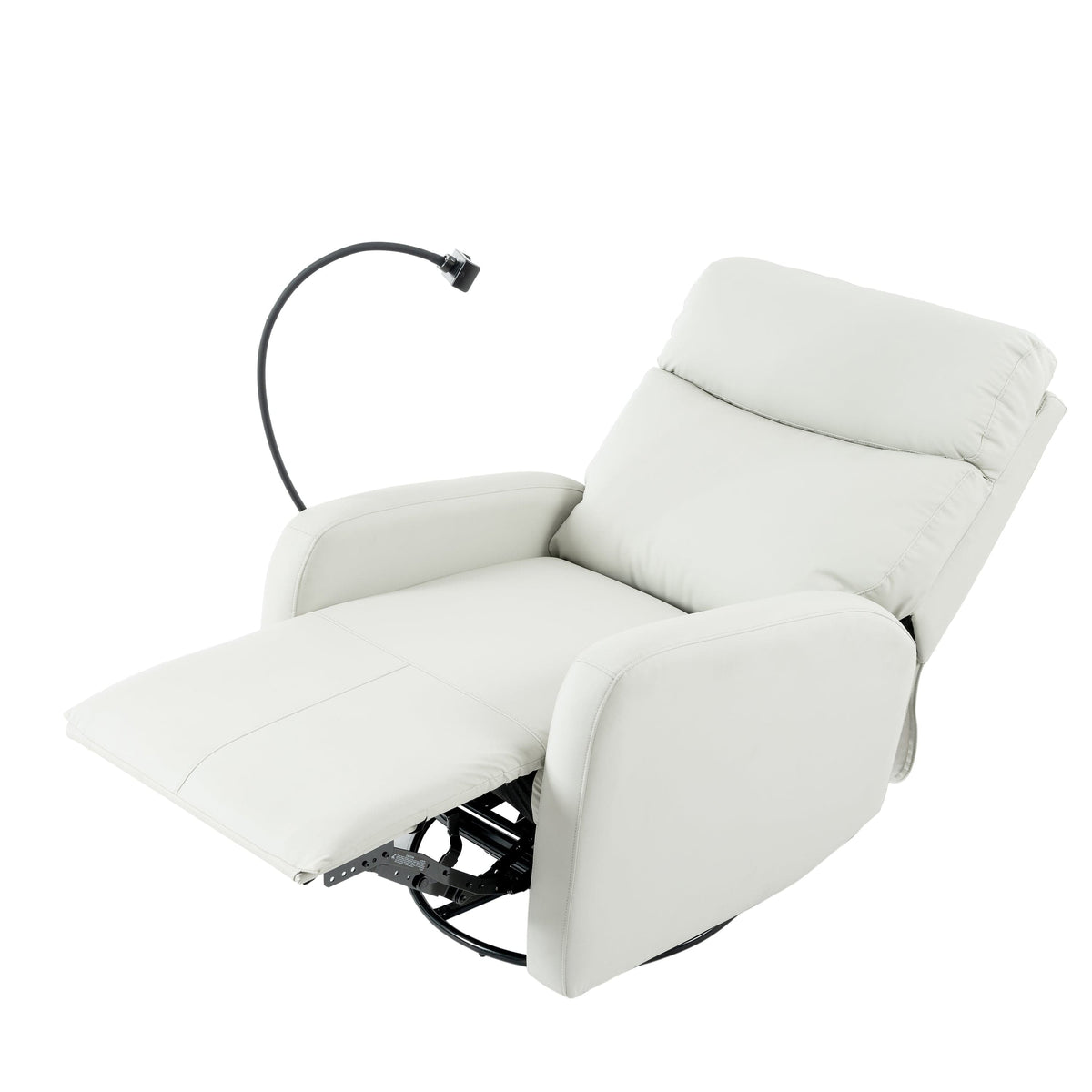 THE FURNITURE CO. Recliner Chair Rocking Recliner Chair - Comfortable Light Gray Upholstered Recliner for Living Spaces