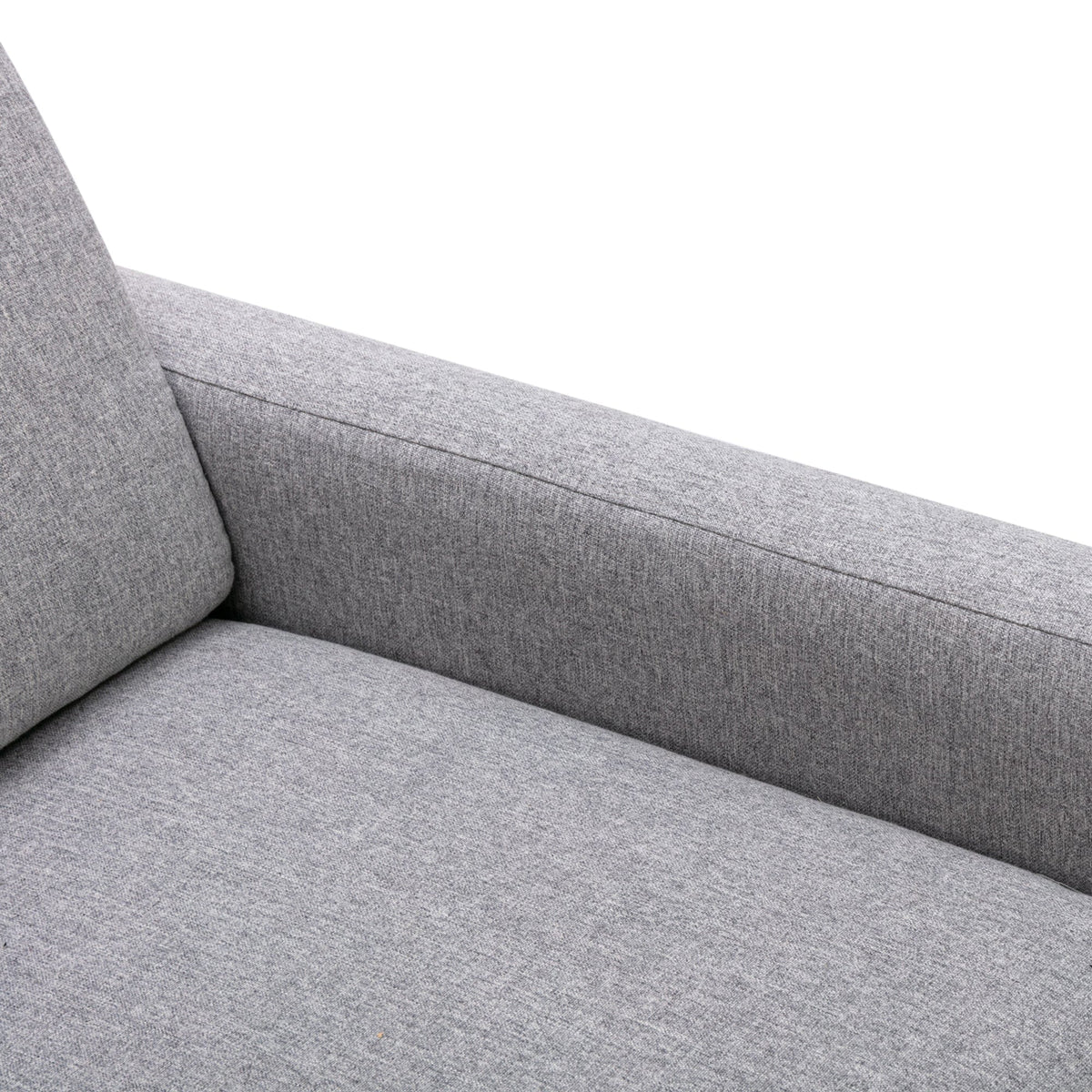 THE FURNITURE CO. Recliner Chair Set of Two Wood-Framed Gray Linen Recliner Chair