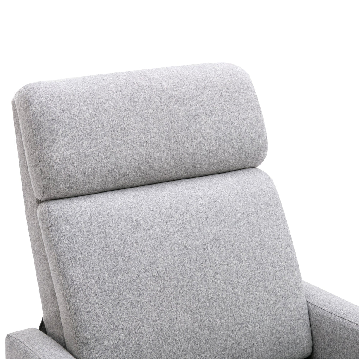 THE FURNITURE CO. Recliner Chair Set of Two Wood-Framed Gray Linen Recliner Chair