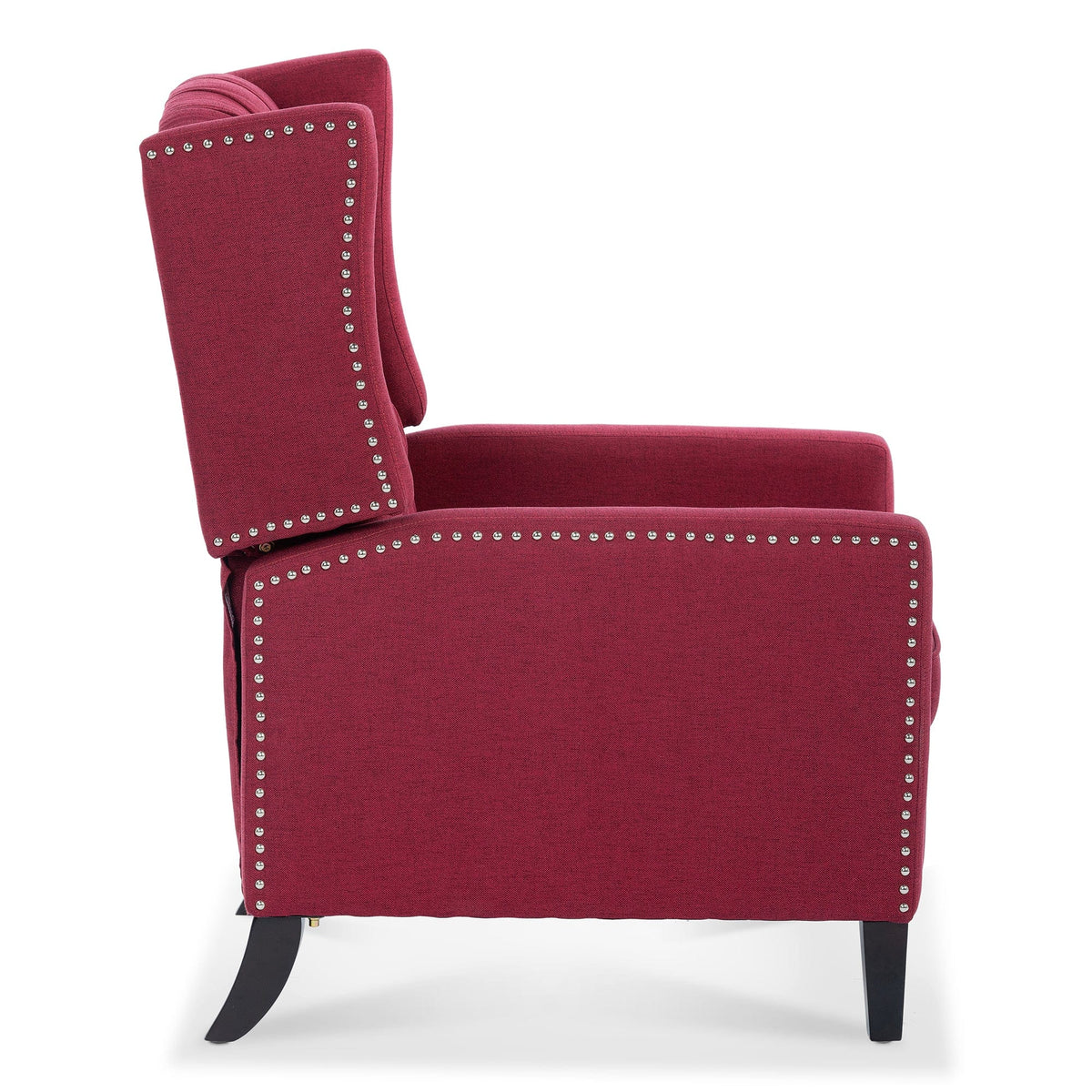 THE FURNITURE CO. Recliner Chair Wine Red Fabric Reclining Accent Chair
