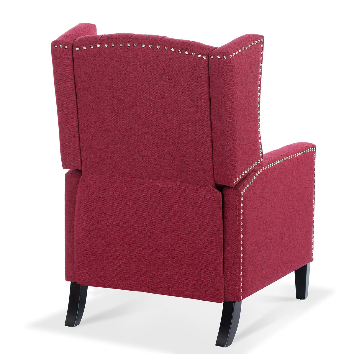 THE FURNITURE CO. Recliner Chair Wine Red Fabric Reclining Accent Chair