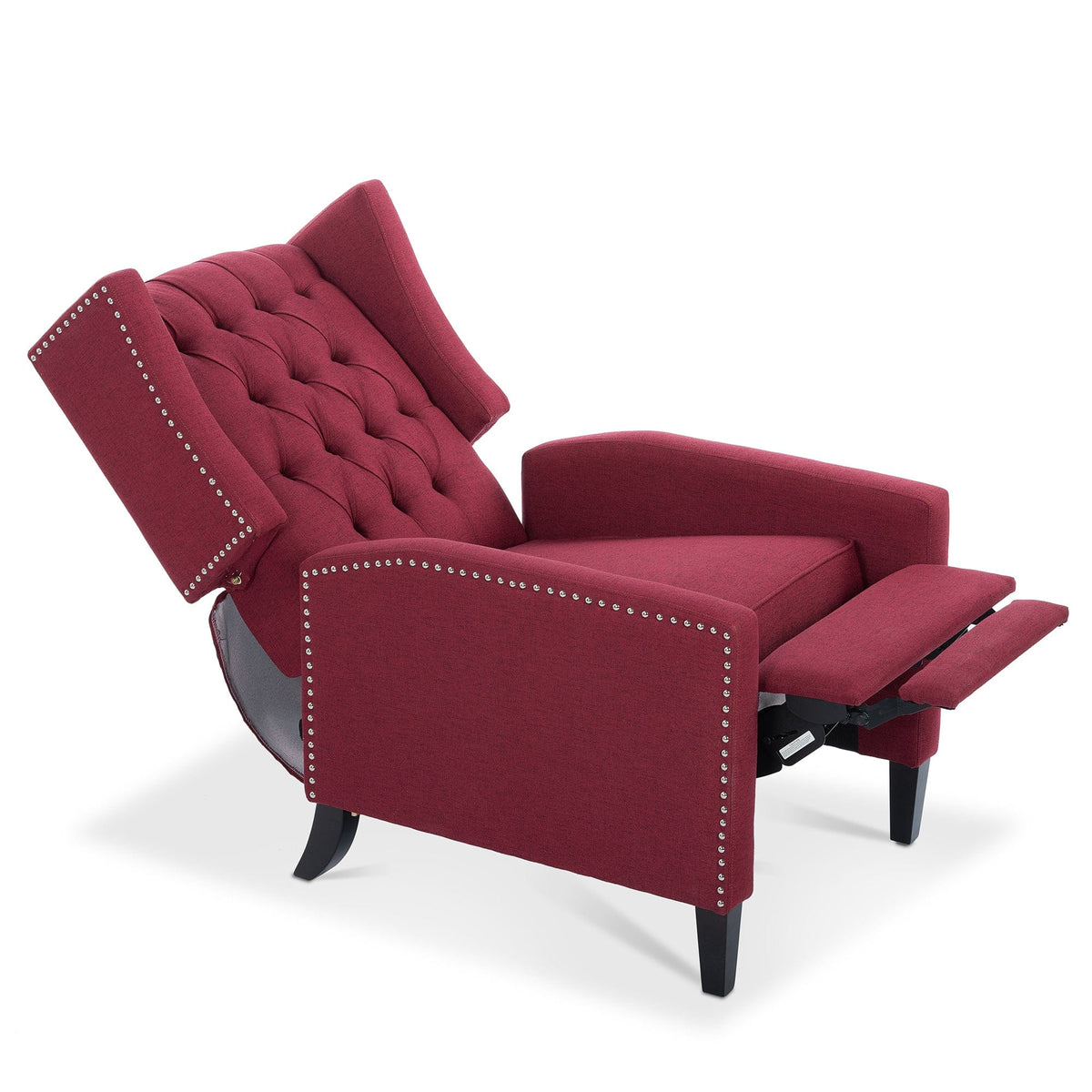 THE FURNITURE CO. Recliner Chair Wine Red Fabric Reclining Accent Chair