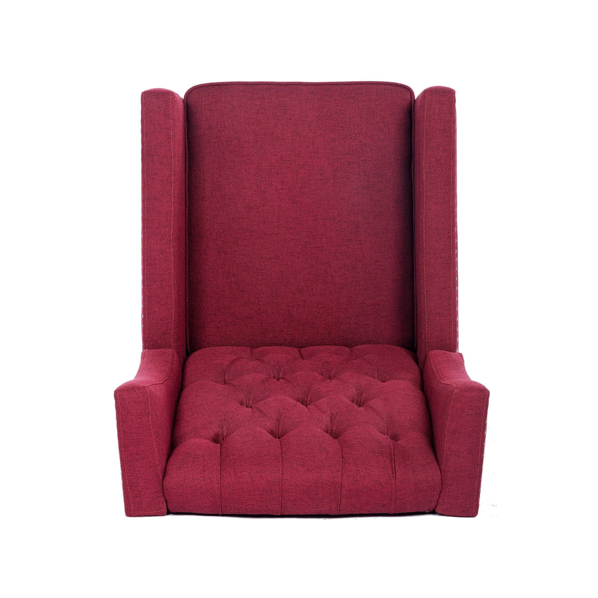 THE FURNITURE CO. Recliner Chair Wine Red Fabric Reclining Accent Chair
