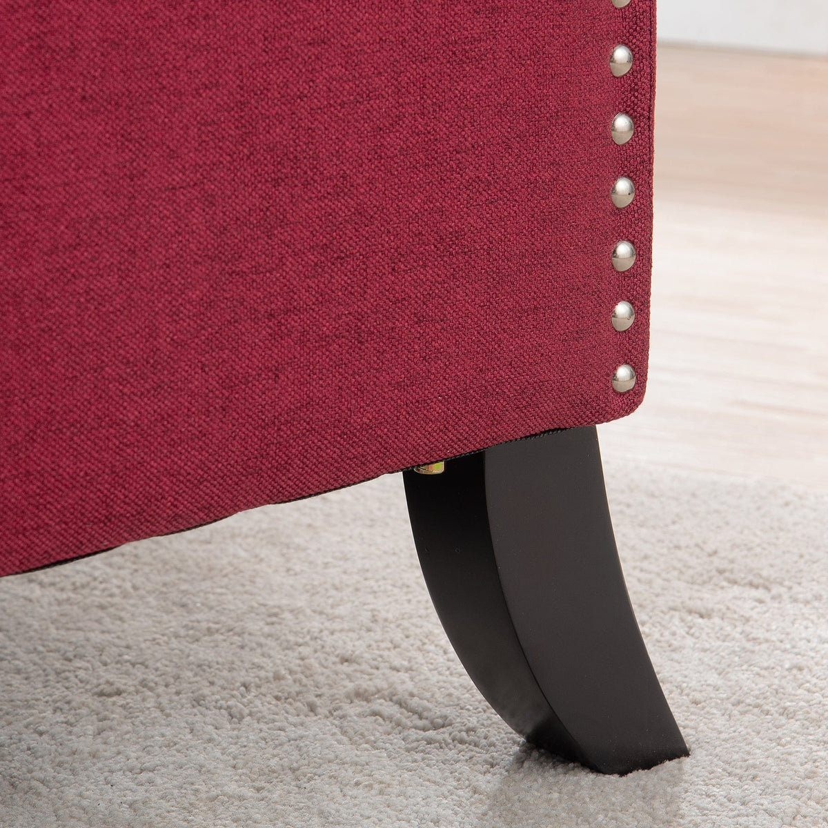 THE FURNITURE CO. Recliner Chair Wine Red Fabric Reclining Accent Chair