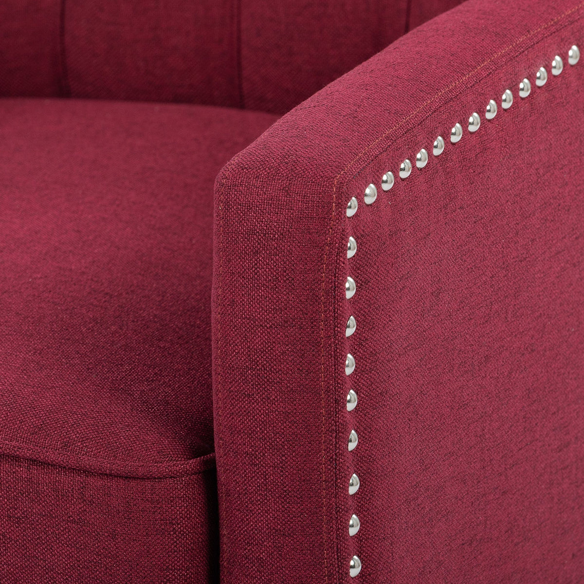 THE FURNITURE CO. Recliner Chair Wine Red Fabric Reclining Accent Chair