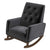 THE FURNITURE CO. Rocking Chair Elegant Dark Grey Solid Wood Rocking Chair for Stylish Living Spaces