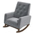 THE FURNITURE CO. Rocking Chair Luxury Light Grey Fabric Solid Wood Rocking Chair for Relaxing Living Spaces