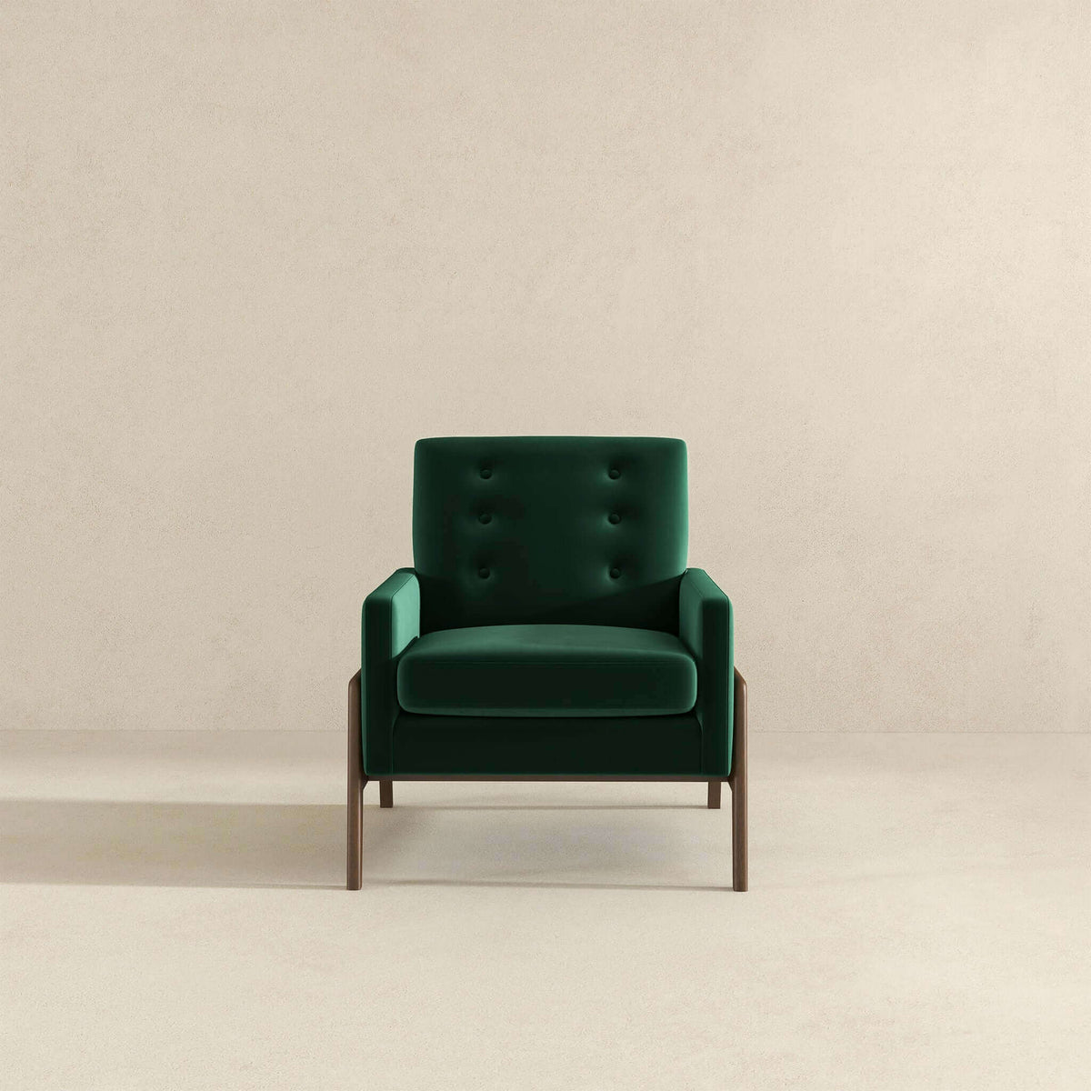 THE FURNITURE CO. Rocking Chair Luxury Solid Wood Green Velvet Lounge Chair for Elegant Living Spaces